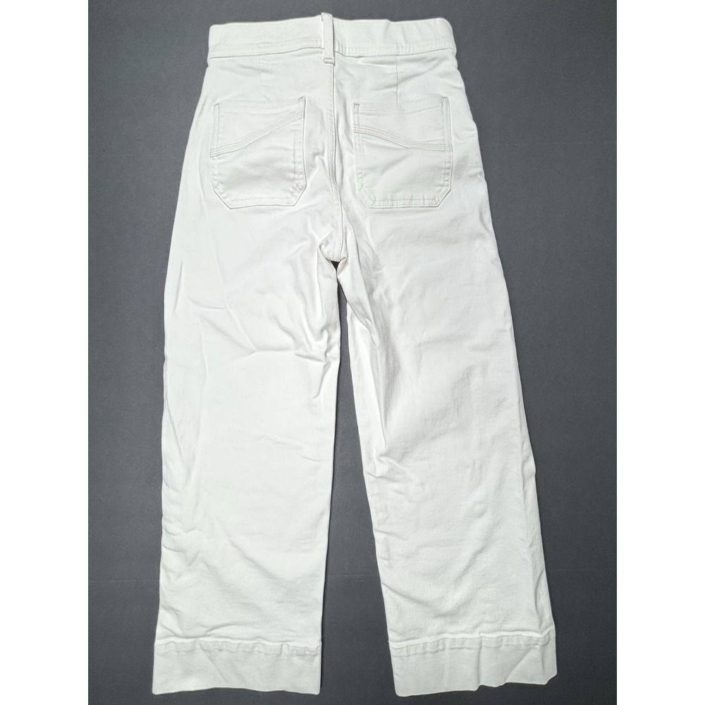 GAP Wide Leg Sky High Cropped Jeans White SAILOR Womens Petite 24/00P Denim - Picture 10 of 11